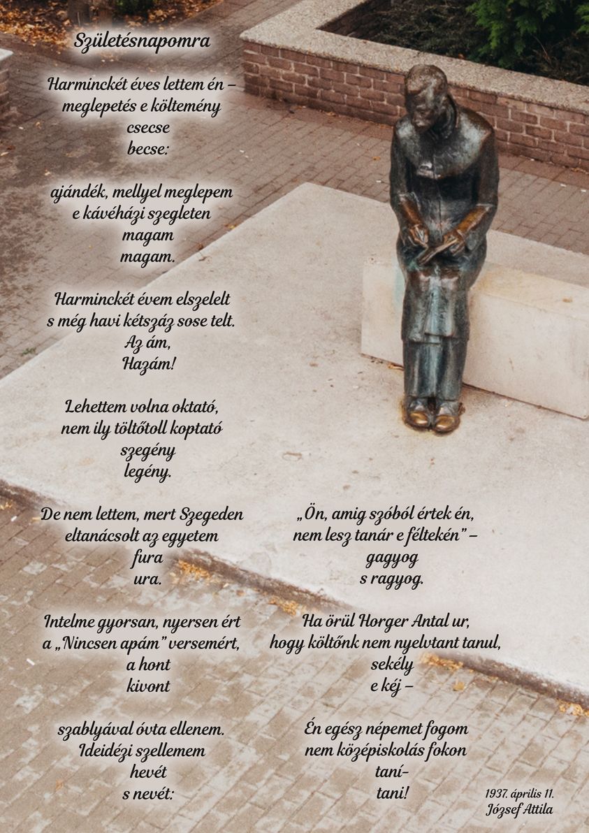 Április 11-én a költészet napját, József Attila születésének 119. évfordulóját ünnepeljük.