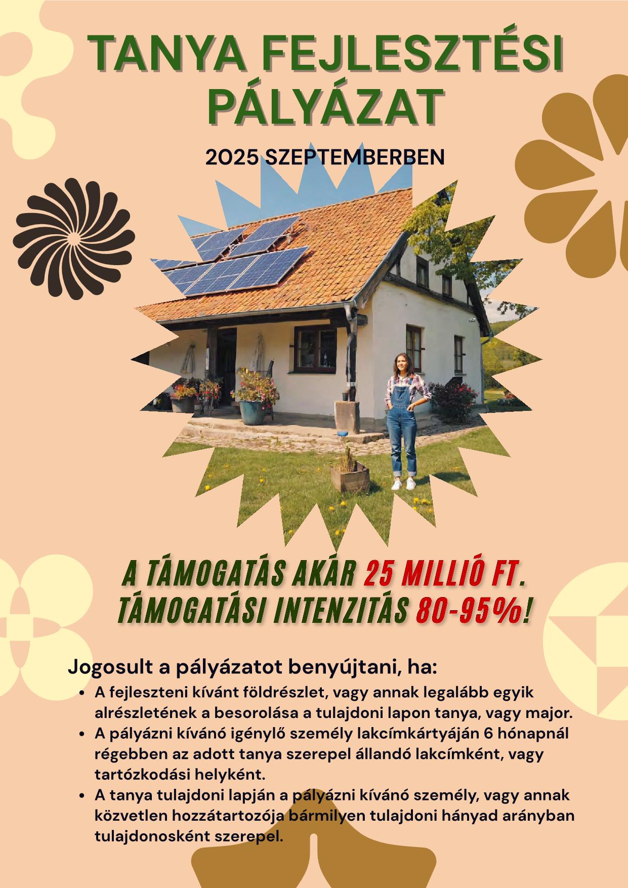 Tanya fejlesztési pályázat plakát 1