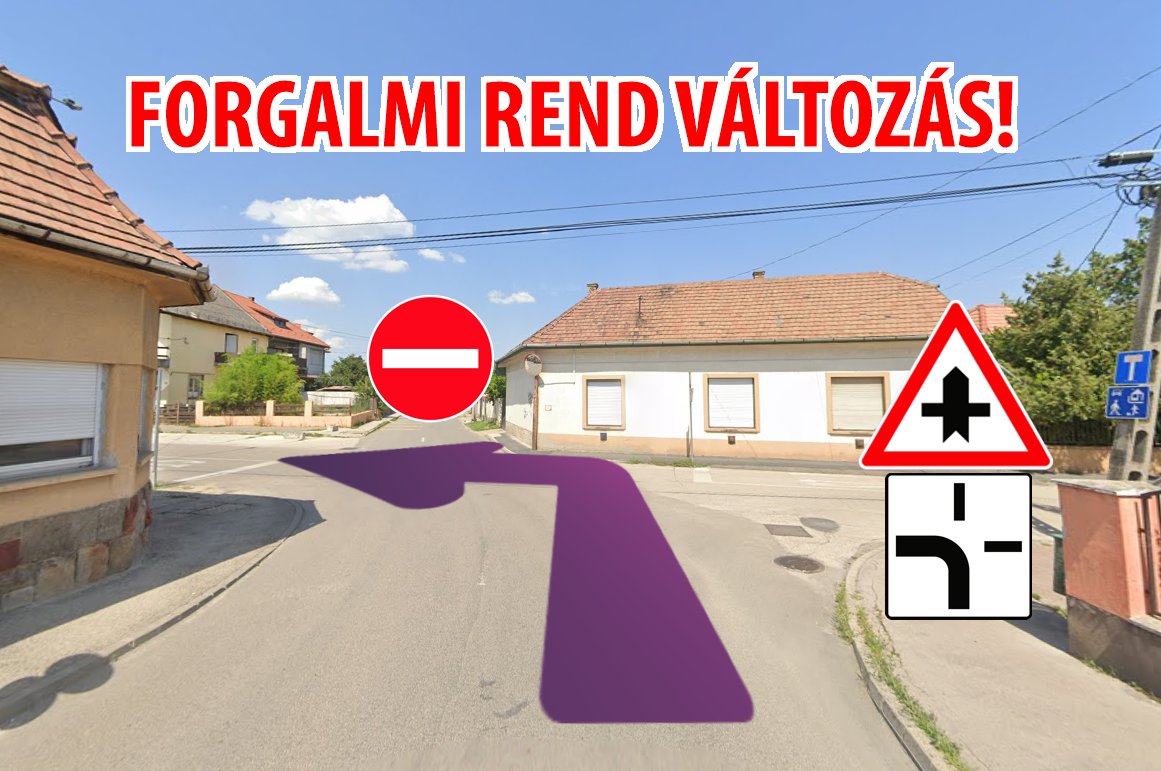Forgalmi rend változás - a Szilágyi Lajos utca a dr. Lengyel Lajos utca és az Árpád utca közötti szakaszon egyirányúvá válik