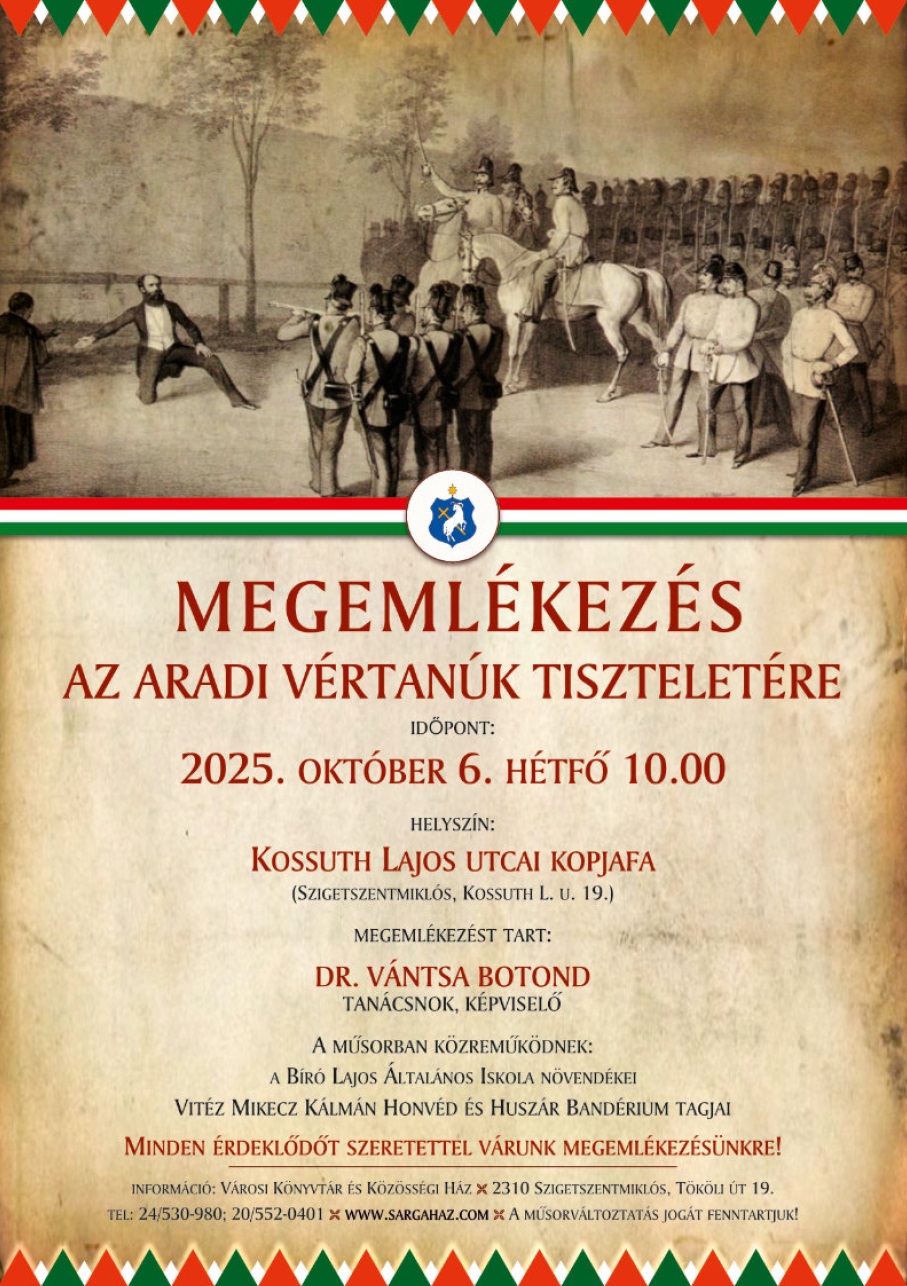 Meghívó az október 6-án tartandó megemlékezésre