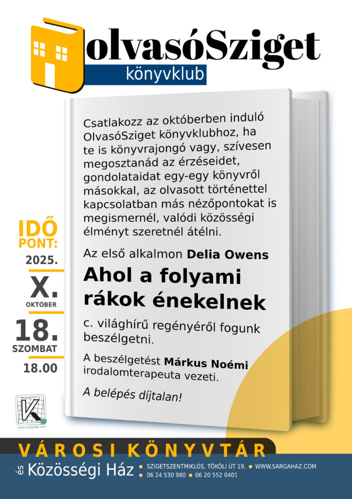 Olvasósziget meghívó plakát
