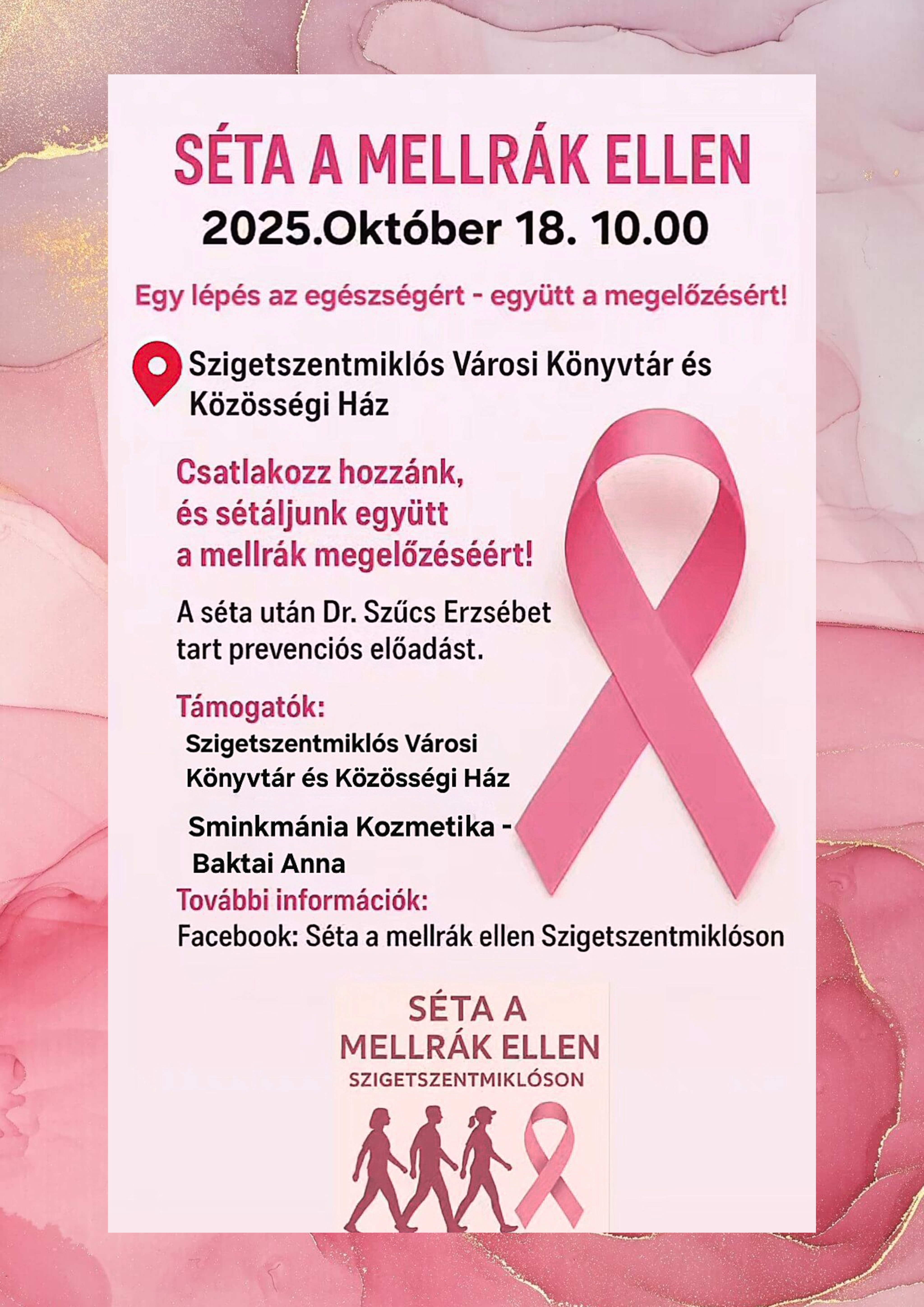 Séta a mellrák ellen plakát