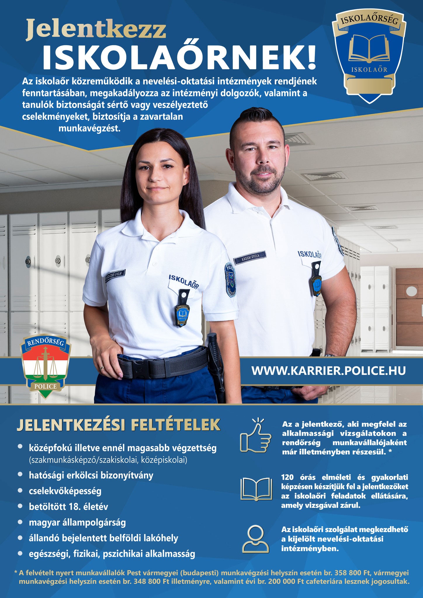 Iskolaőr toborozás plakát