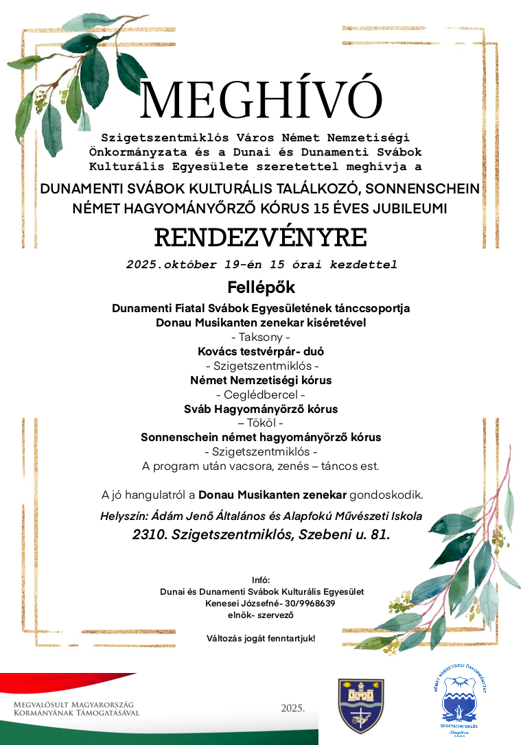 Meghívó a Dunamenti Svábok Kulturális Találkozójára