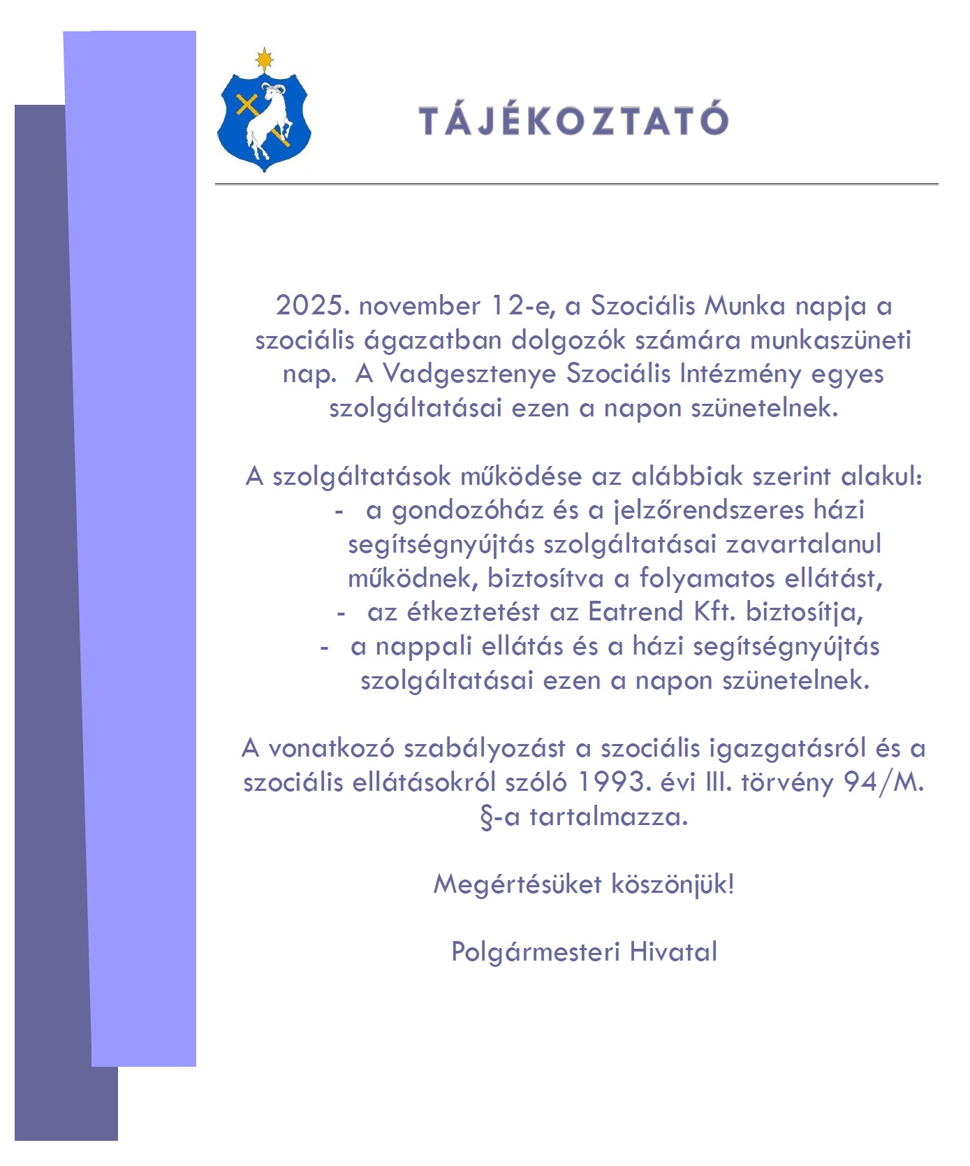 2025. november 12. - a Szociális Munka napja