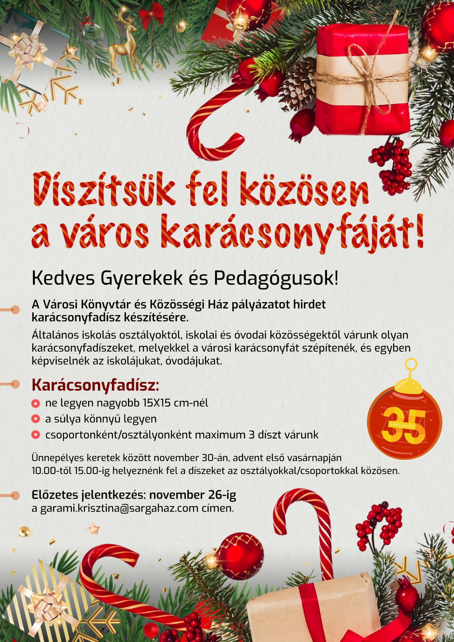 Városi Karácsonyfadiszítés plakát