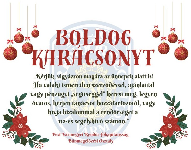 Hasznos bűnmegelőzési tanács a Biztonságos Advent keretében