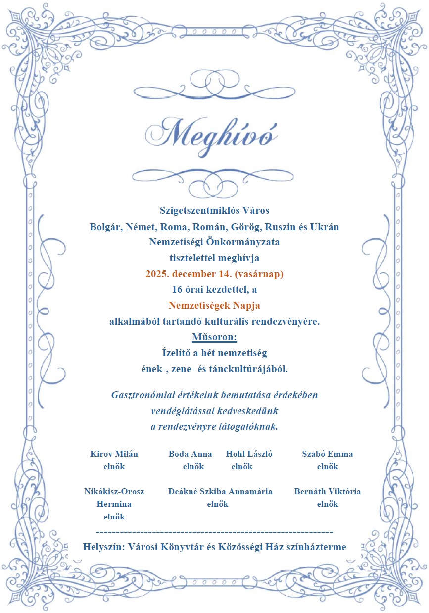 Nemzetiségek Napja meghívó