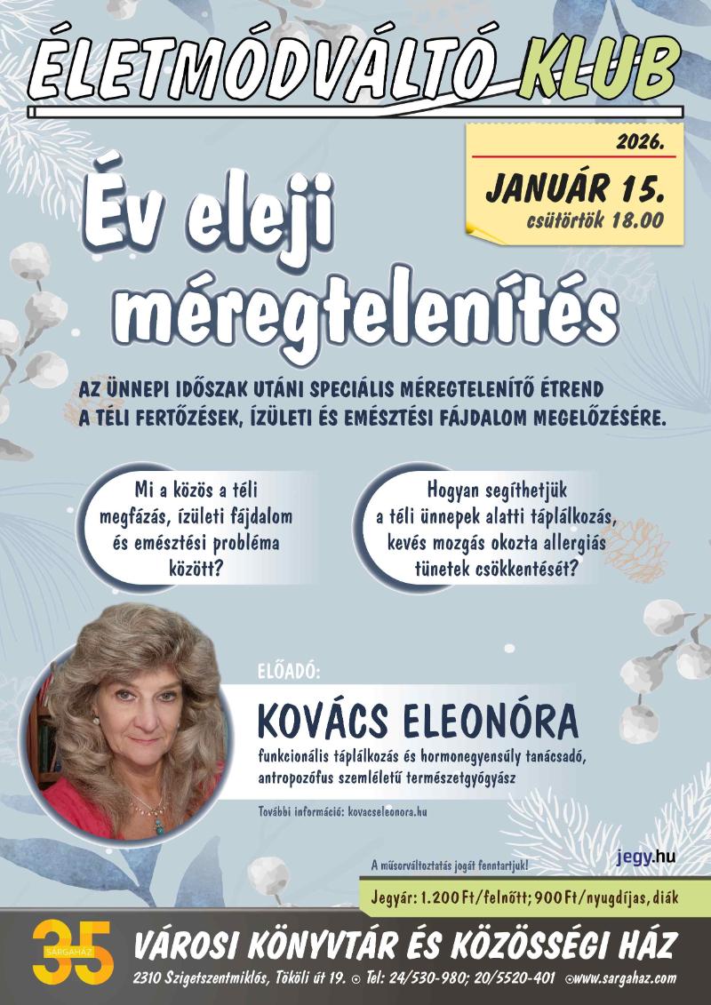 Életmódváltó Klub - Év eleji méregtelenítés