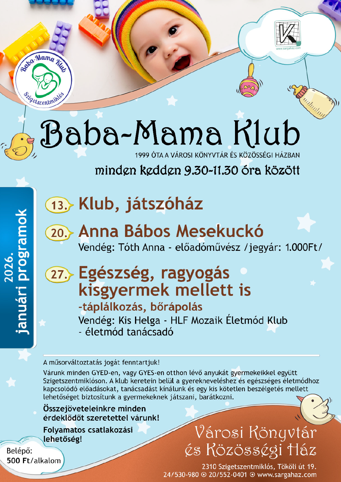 Baba Mama Klub 2026. janu&aacute;ri plak&aacute;t
