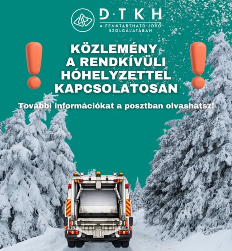 DTKH Közlemény rendkívüli hóhelyzettel kapcsolatban