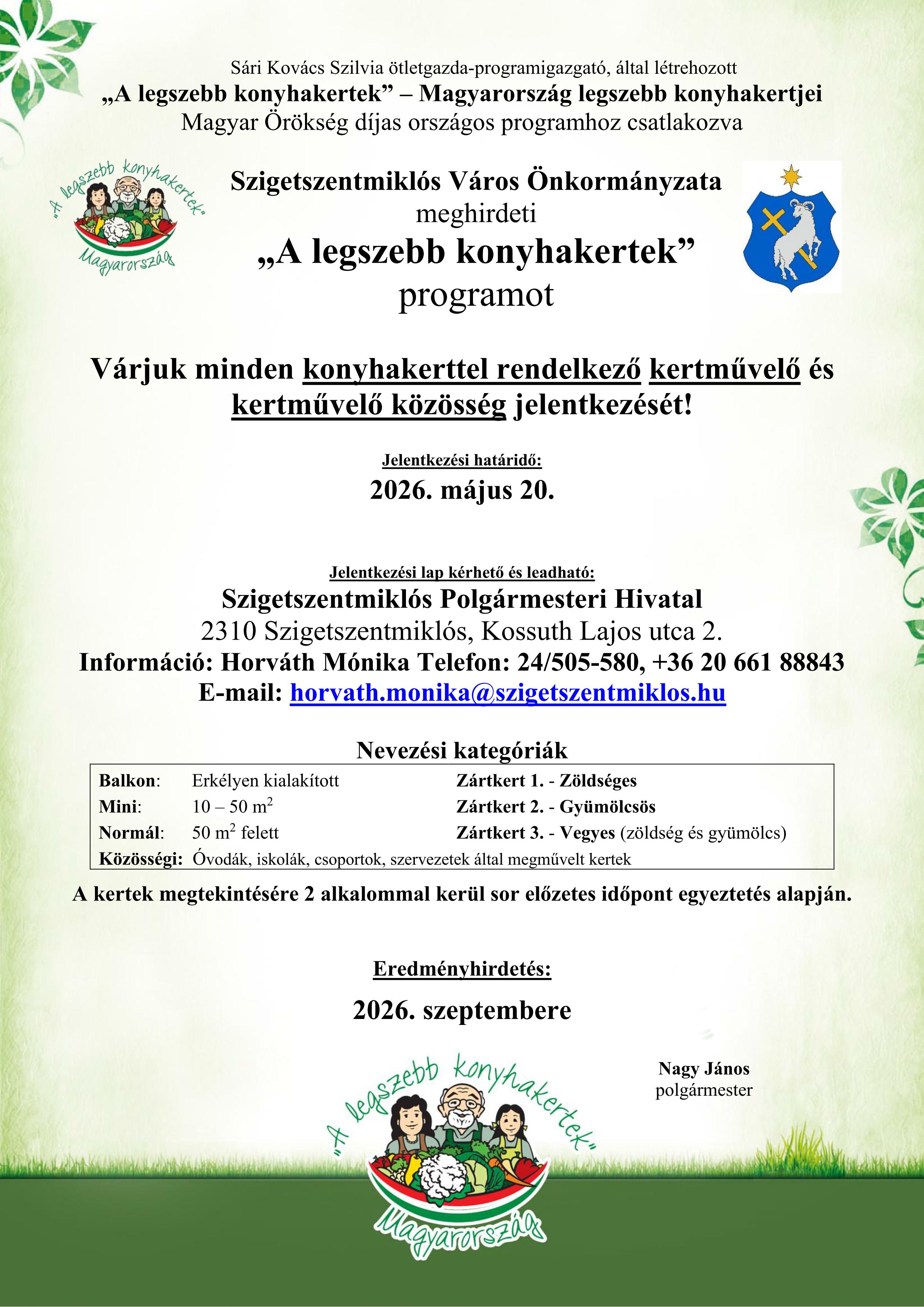 „A legszebb konyhakertek” – Magyarország legszebb konyhakertjei 2026.