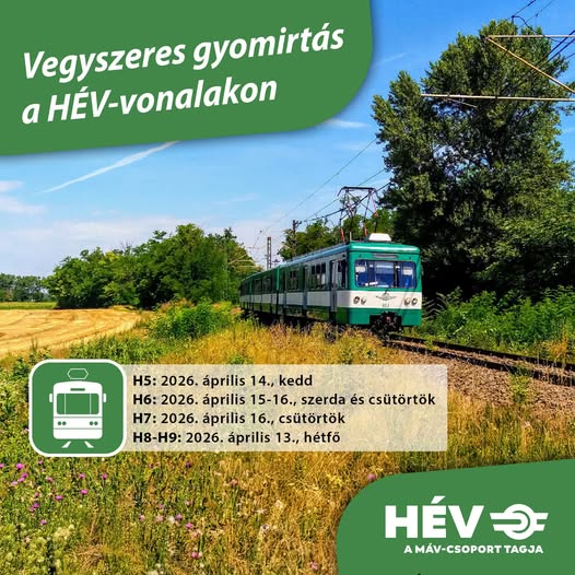 Gyomirtás a HÉV-vonalakon