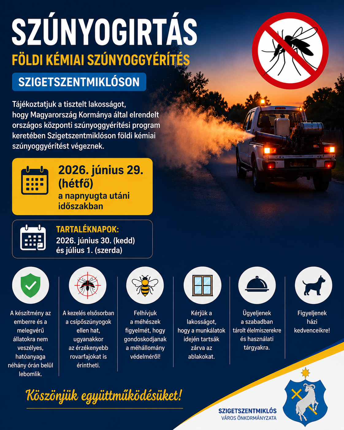 Tájékoztatás földi kémiai szúnyoggyérítésről 