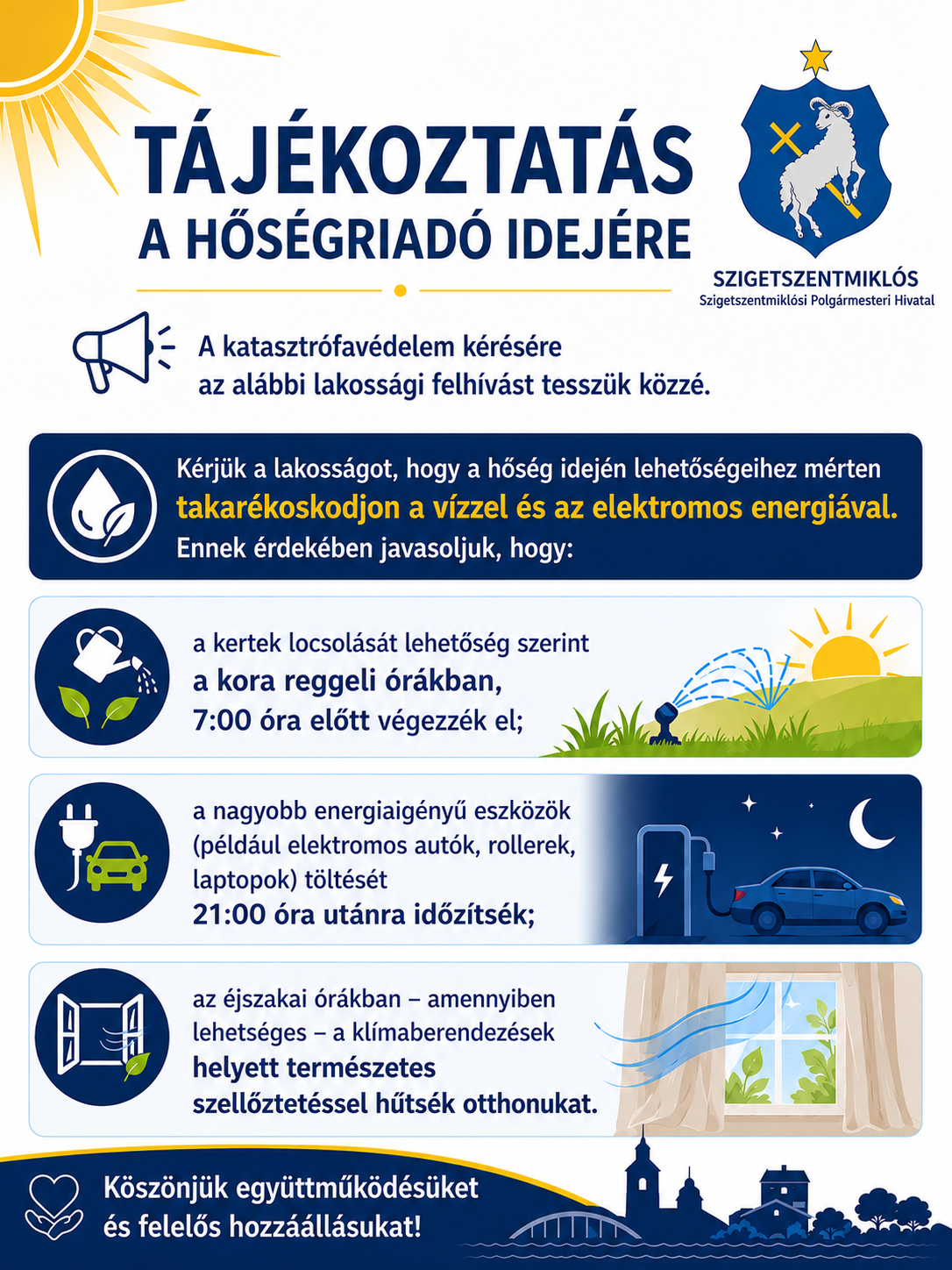 Tájékoztatás a hőségriadó idejére