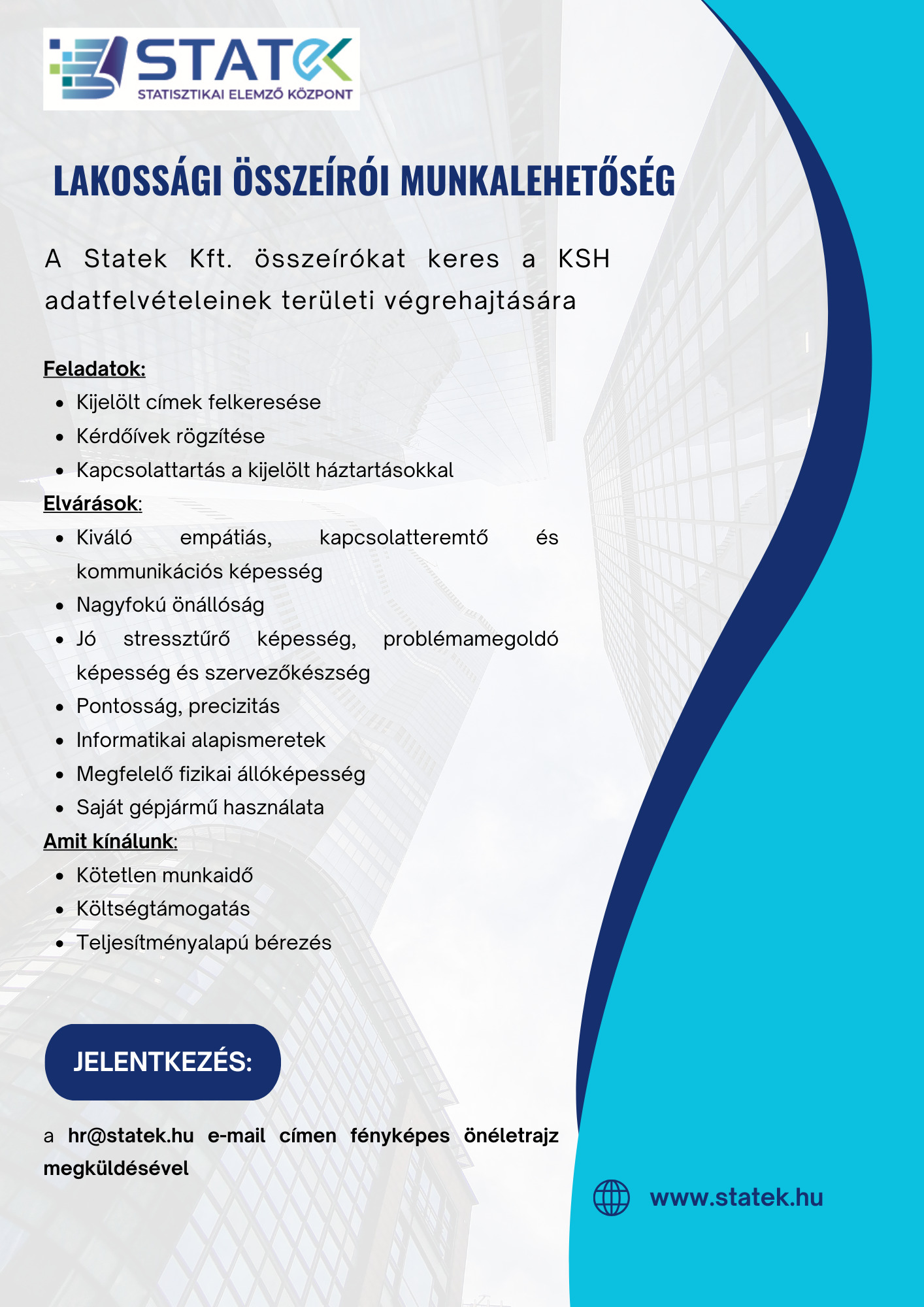 Állásajánlat - Lakossági összeíró