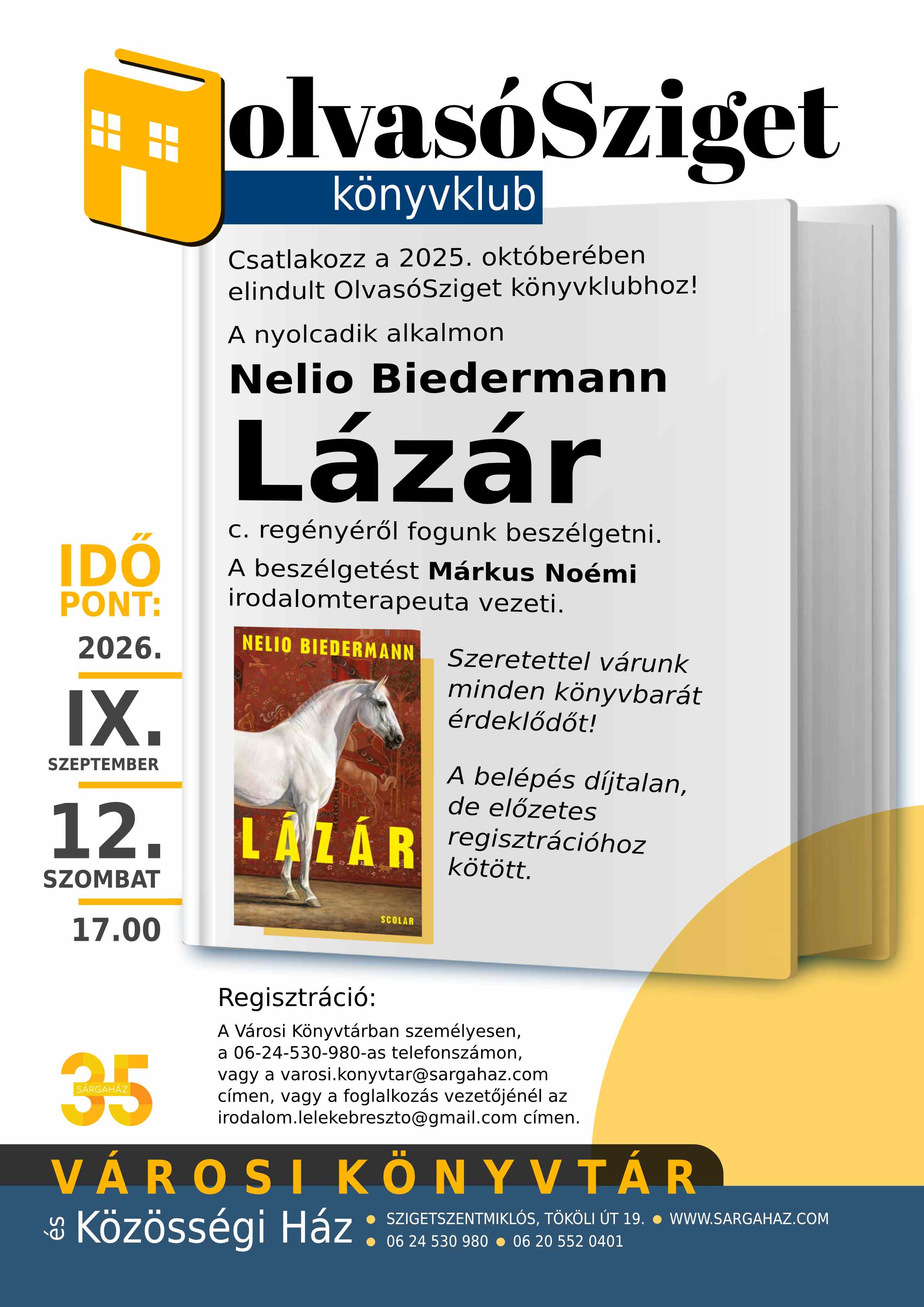 OlvasóSziget könyvklub - Nelio Biedermann: Lázár