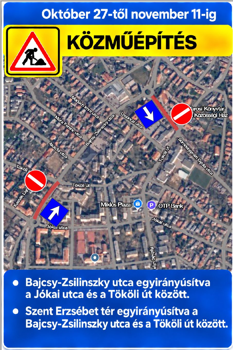 Forgalmirend-változás - Újabb kivitelezési ütem október 27-től