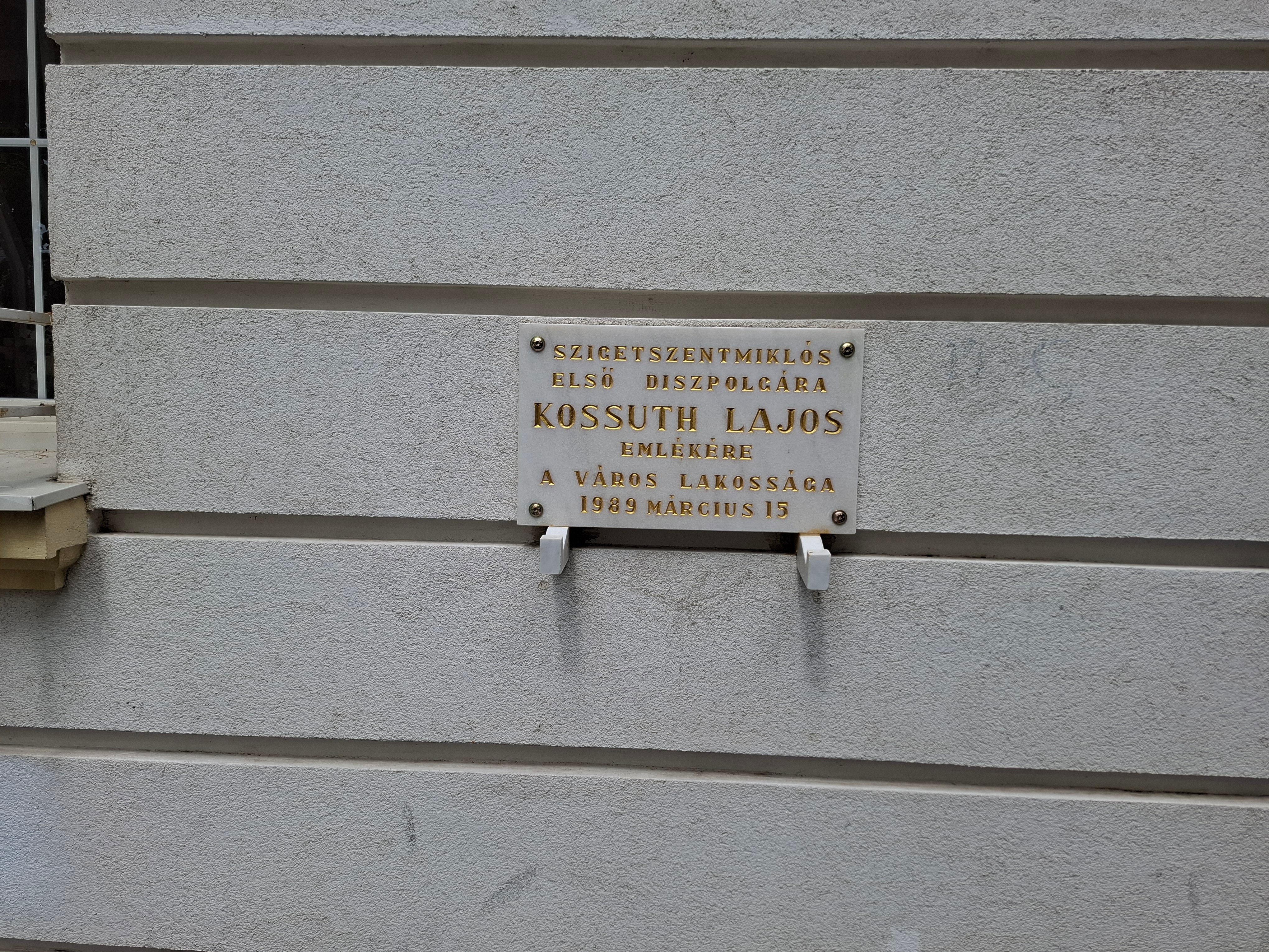 Kossuth Lajos emléktábla