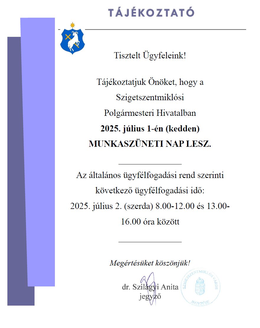 Lakossági tájékoztató