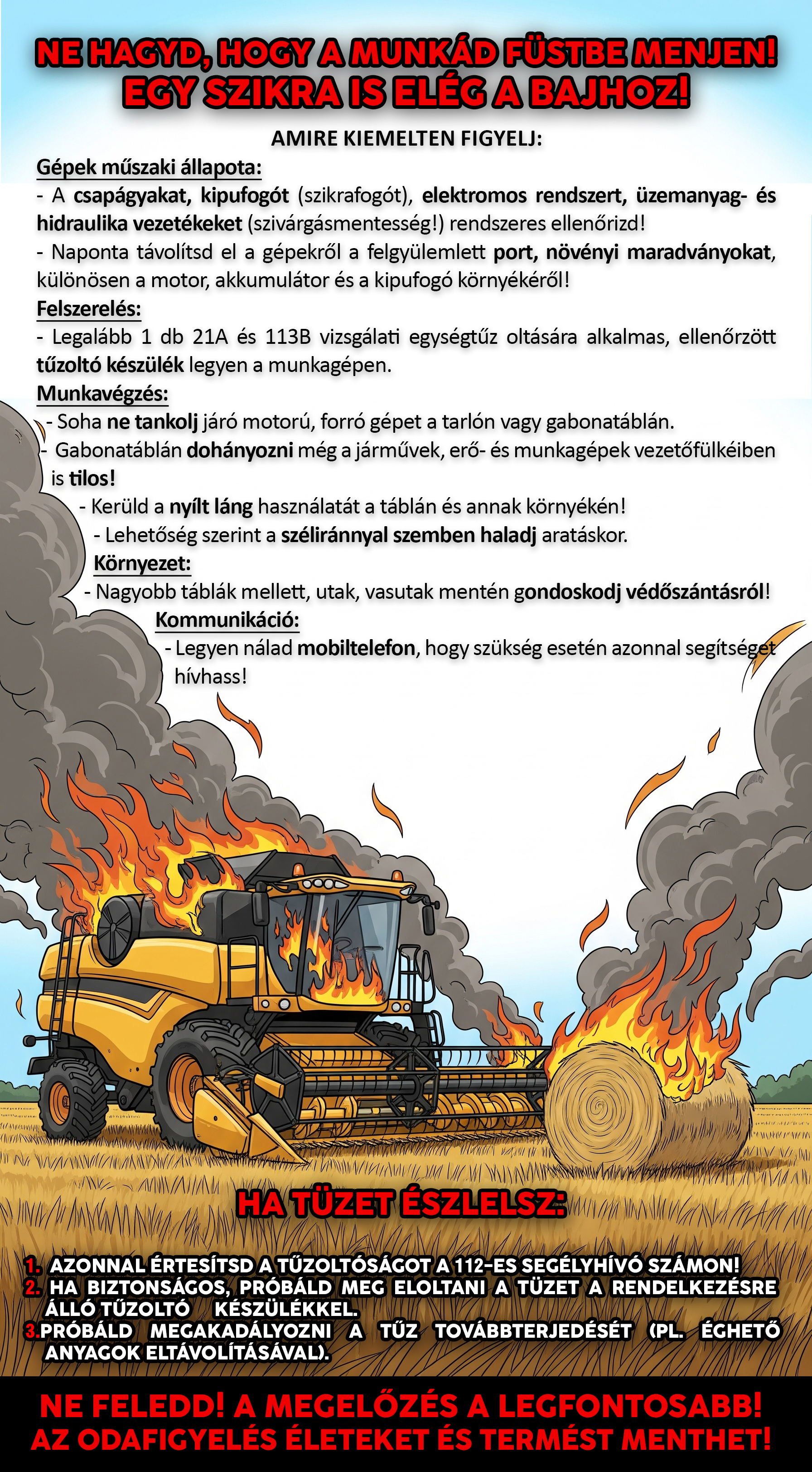 Szabadtéri tüzek megelőzésével kapcsolatos tájékoztató