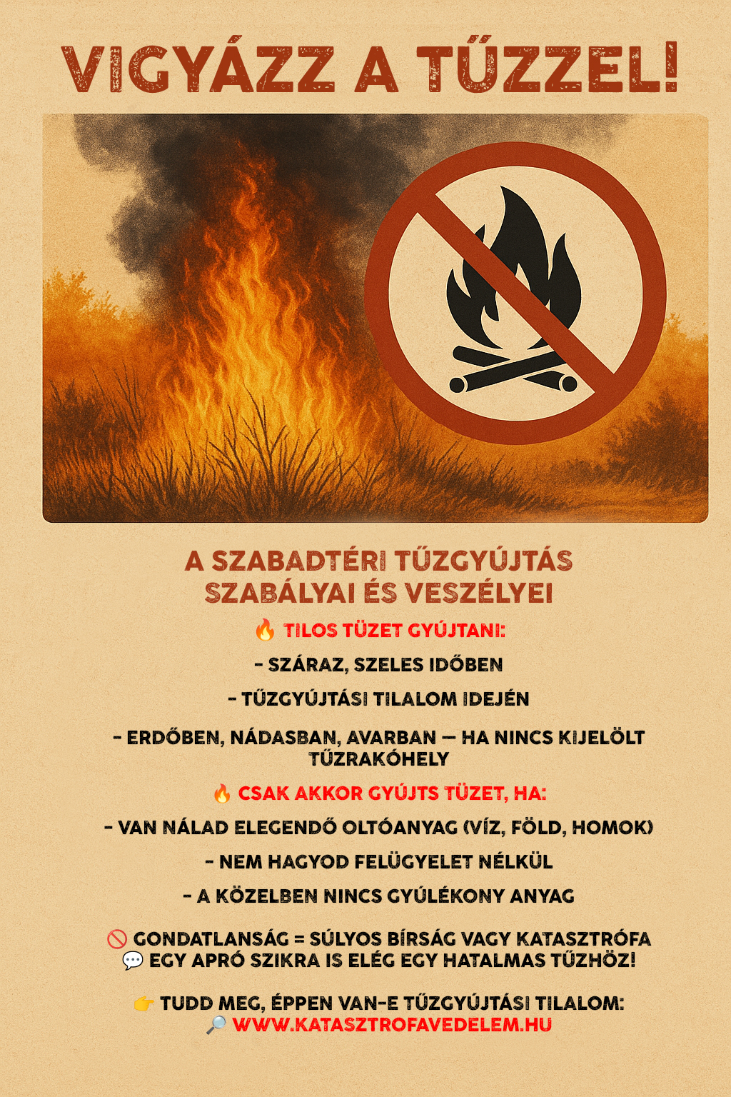 Vigyázz a tűzzel plakát